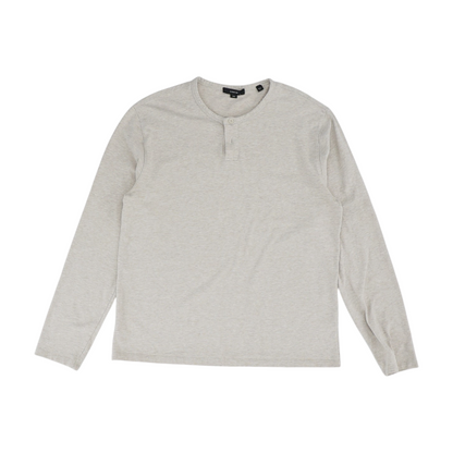 Beige Solid Henley T-Shirt