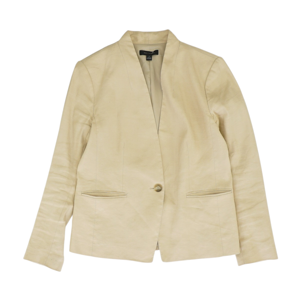 Beige Herringbone Blazer