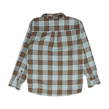 Gray Plaid Flannel Button Down
