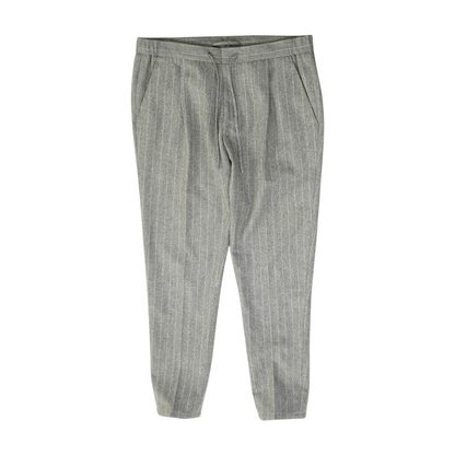 Gray Striped Regular Pants