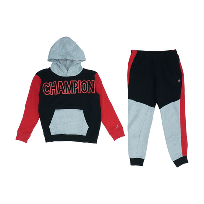 Black Color Block Long Sleeve Set