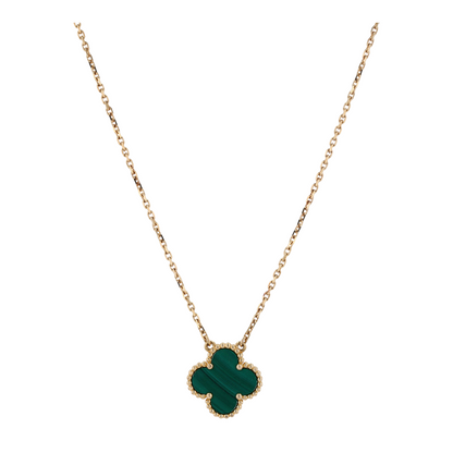 18K Yellow Gold Malachite Pendant Necklace