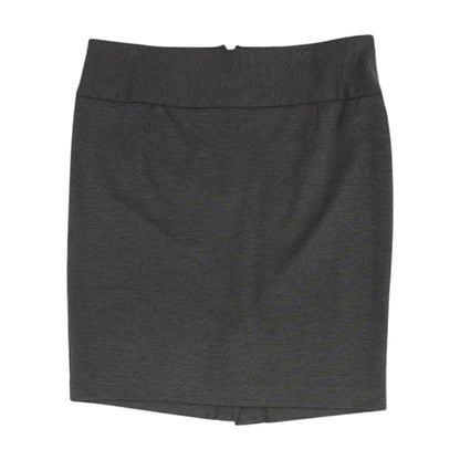 Gray Solid Midi Skirt