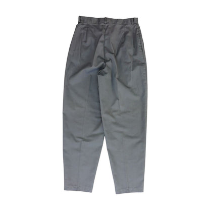 Vintage Gray Pleated-Front Solid Pants