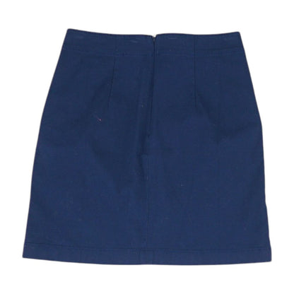 Navy Solid Mini Skirt