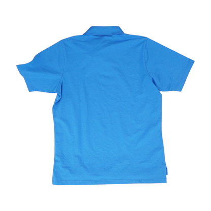 Blue Solid Short Sleeve Polo