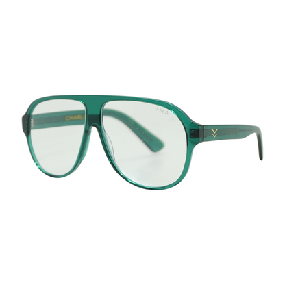 Green Charlotte Aviator Prescription Eyewear