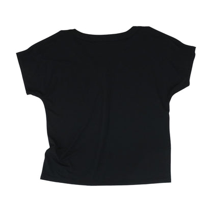Black Solid Short Sleeve Blouse