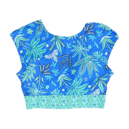 Blue Abstract Swim Top