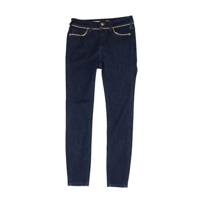 Blue Solid High Rise Skinny Leg Jeans