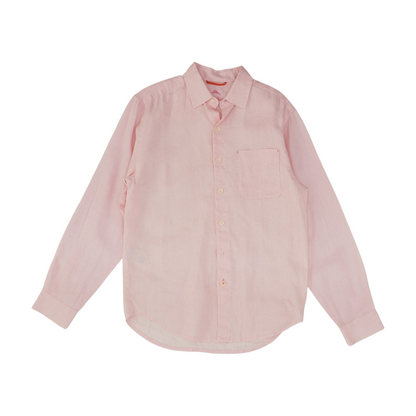 Pink Solid Long Sleeve Button Down
