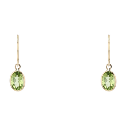 1 1/3 ctw 10K Yellow Gold Peridot Dangle Earrings
