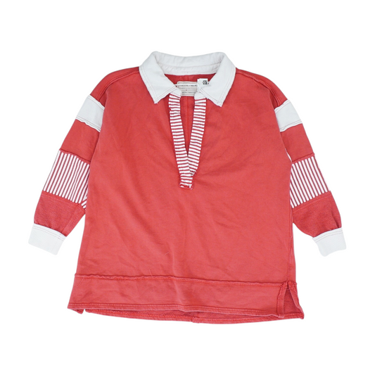 Red Solid Sweatshirt Pullover