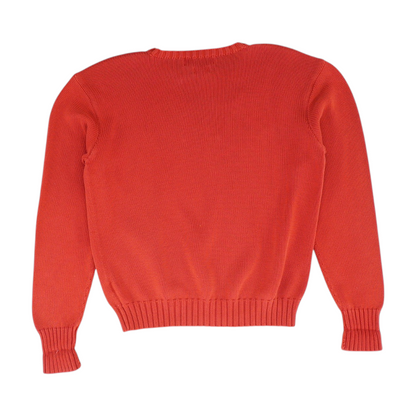 Red Solid Pullover Sweater