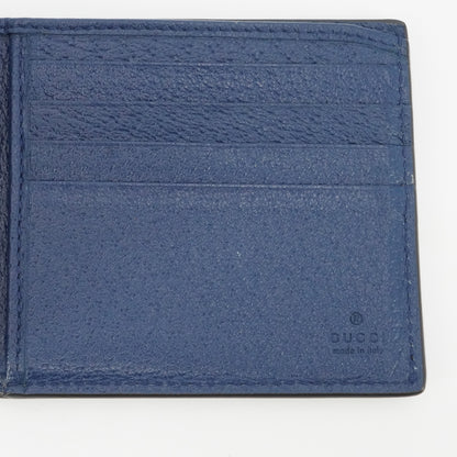 Blue GG Marmont Bi-Fold Card Case Wallet
