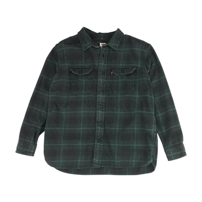 Green Plaid Flannel Button Down