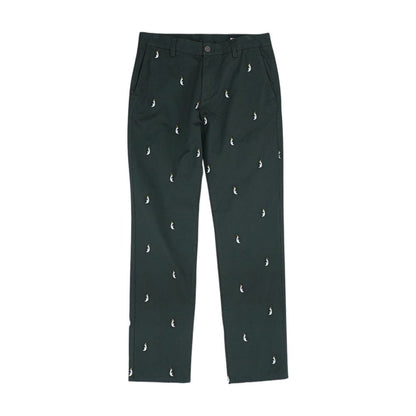 Green Graphic Chino Pants