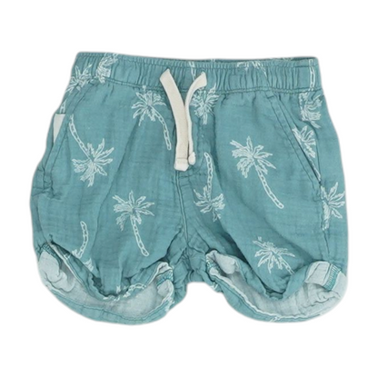 Green Print Knit Shorts