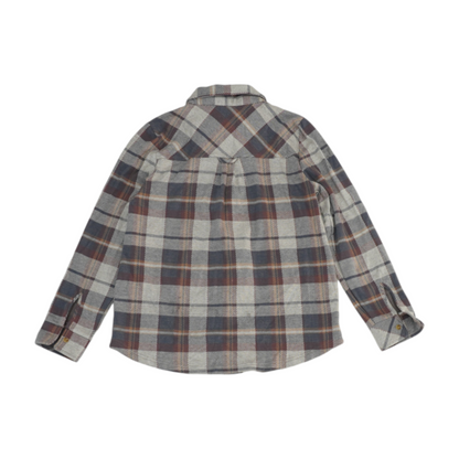 Gray Petite Plaid Flannel Button Down