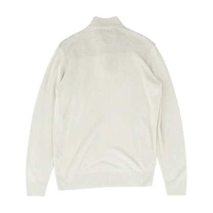Gray Solid 1/4 Zip Sweater