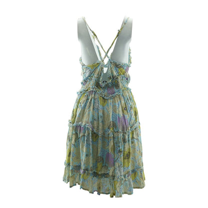 Blue Floral Midi Dress