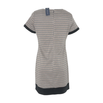 Beige Houndstooth Mini Dress