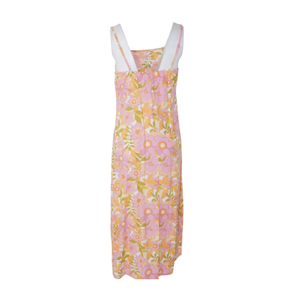 Pink Floral Midi Dress