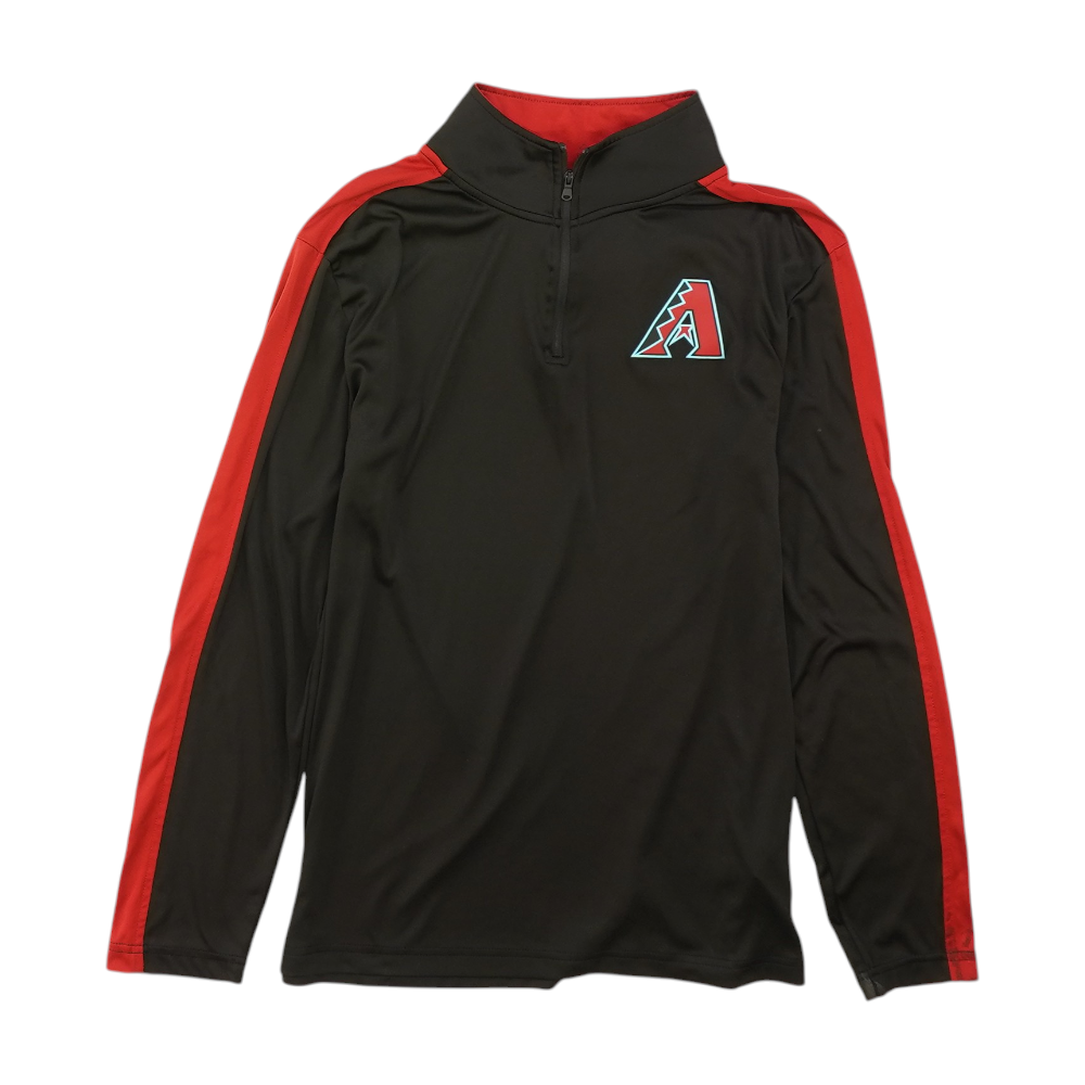 Black Arizona Diamondbacks Color Block 1/4 Zip Pullover