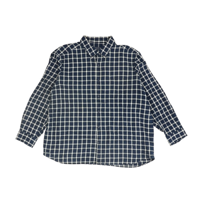 Navy Check Long Sleeve Button Down