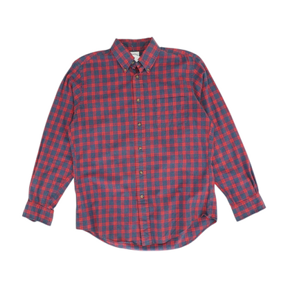Navy Plaid Flannel Button Down
