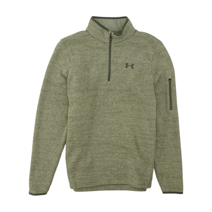 Green Solid 1/4 Zip Pullover