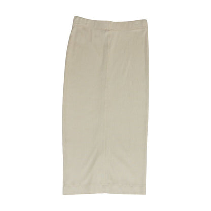 Ivory Solid Midi Skirt