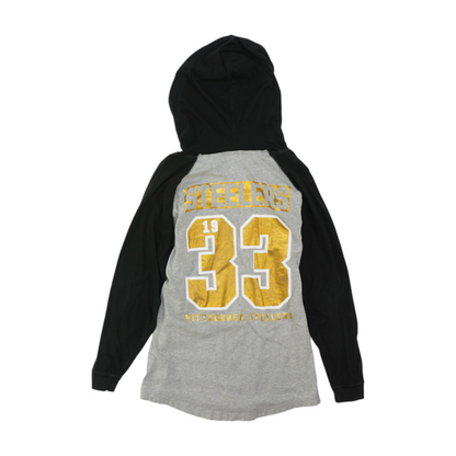 Gray Pittsburgh Steelers Color Block Hoodie Pullover