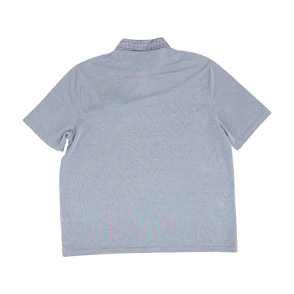 Blue Solid Short Sleeve Polo