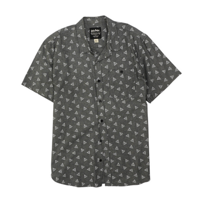 Gray Graphic Short Sleeve Button Down