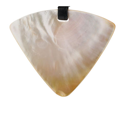 Shell, Wood And Leather Pendant Necklace