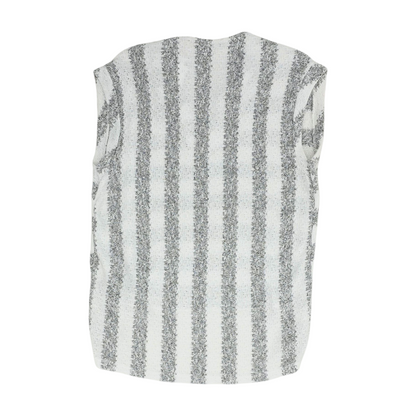 White Striped Pullover Sweater