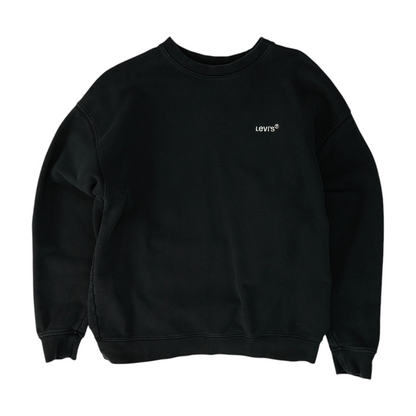 Black Solid Sweatshirt Pullover