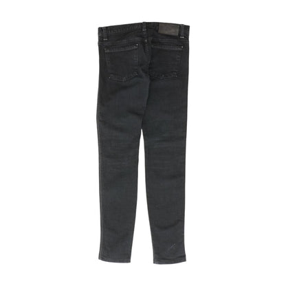 Black Solid Mid Rise Slim Leg Jeans