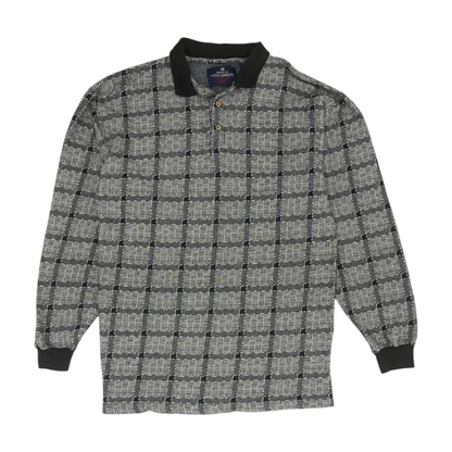Multi Abstract Long Sleeve Polo