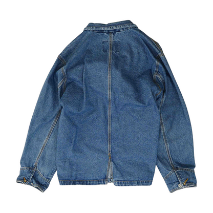 Blue Solid Denim Jacket