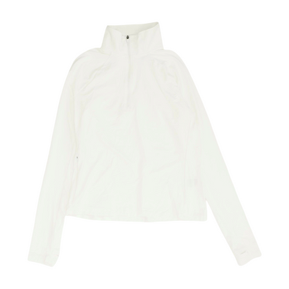 White Solid 1/4 Zip Pullover