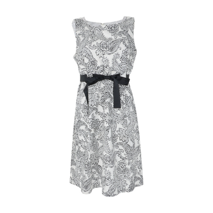 Vintage White Paisley Midi Dress