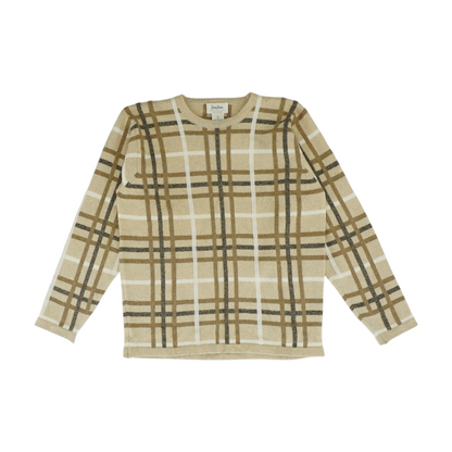 Tan Plaid Pullover Sweater