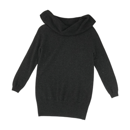 Black Solid Cowl Neck Sweater