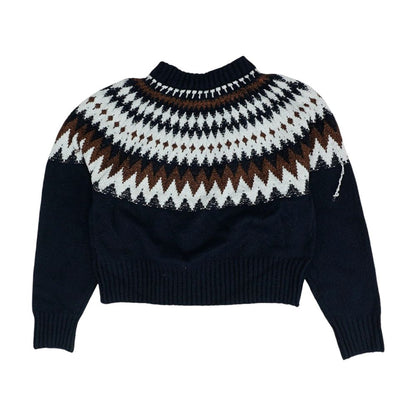 Navy Geometric Crewneck Sweater