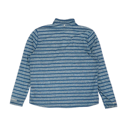Teal Striped 1/4 Zip Pullover