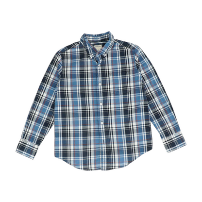 Blue Plaid Long Sleeve Button Down