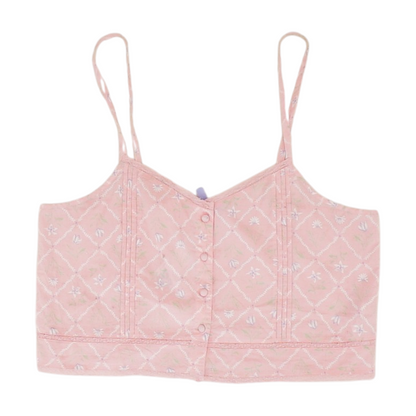 Pink Floral Pajama Top