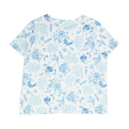 White Plus Size Floral Blouse